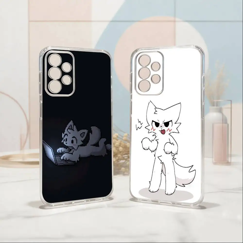 Cute B- Boykisser Cartoon Phone Case Transparent Silicone Soft For Samsung S25,S24,S21,S22,S23,S30,Ultra,S20,Plus,Fe