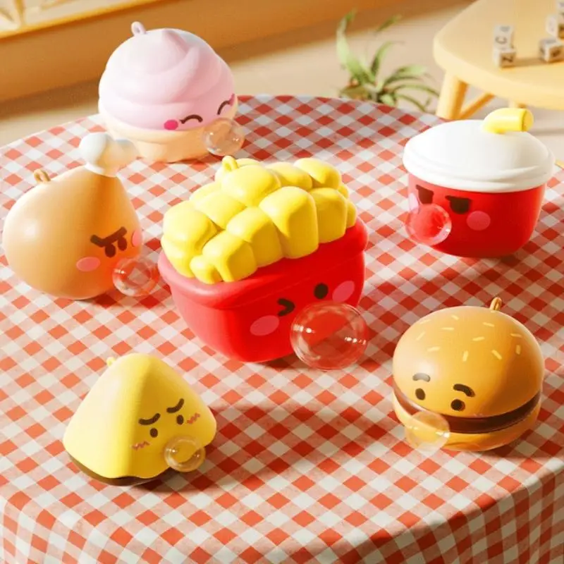 

Симпатичные игрушки-антистресс из серии «Еда», выдувающие пузыри, для снятия тревоги и стресса, сенсорные игрушки для взрослых и детей, подарки