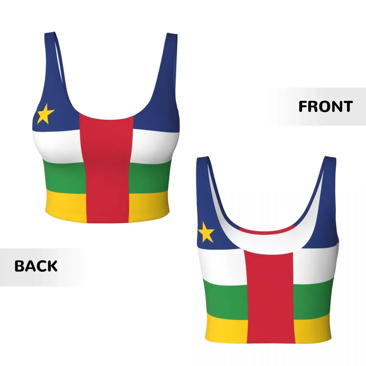 여성 섹시 스포츠 베스트 중앙 아프리카 국기 여성 스트릿웨어 스포츠 란제리 티 크롭탑
