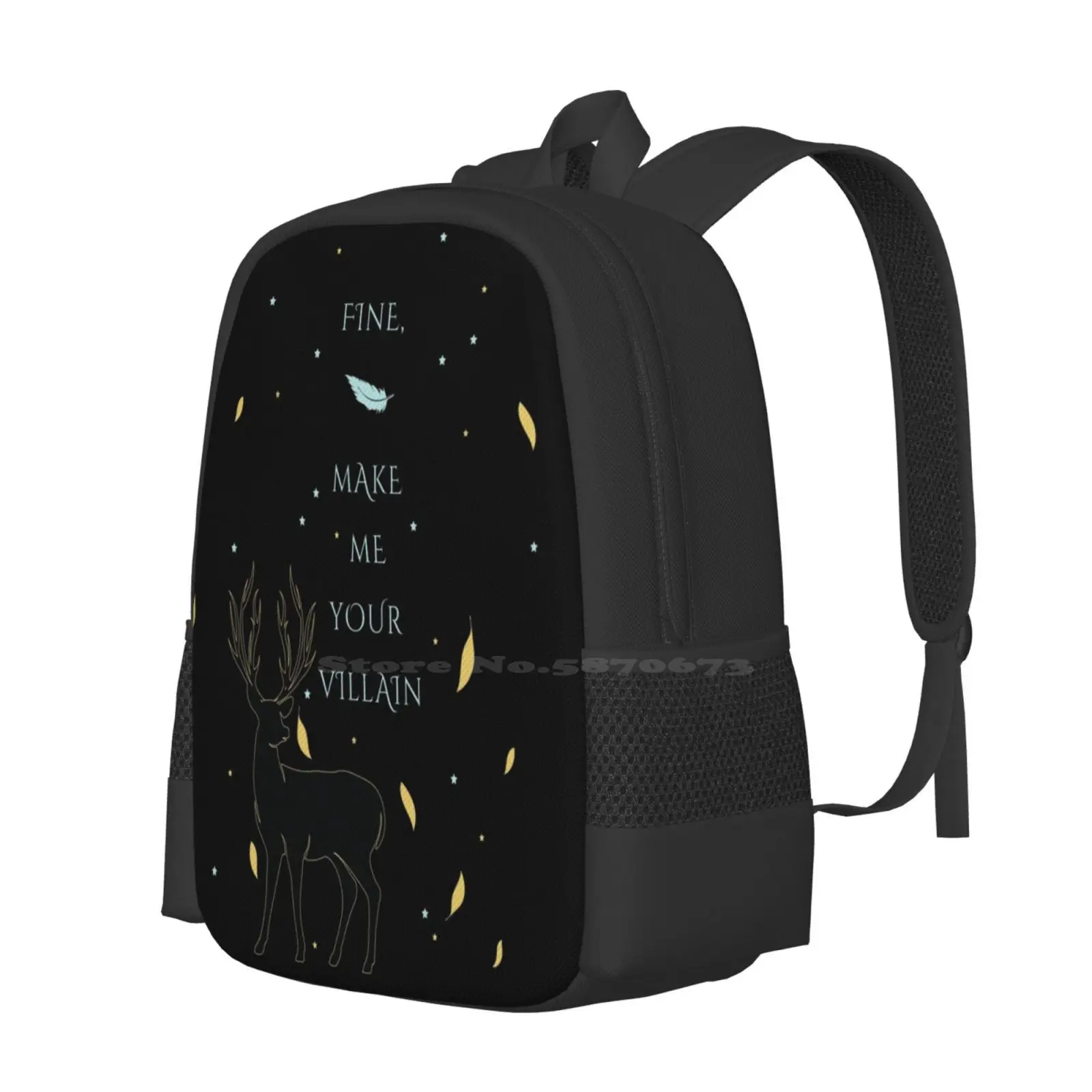 Fine , Make Me Your Villain Hot Sale Backpack Fashion Bags Grishaverse Darkling Quote Six Of Crows Shadow And Bone Leigh