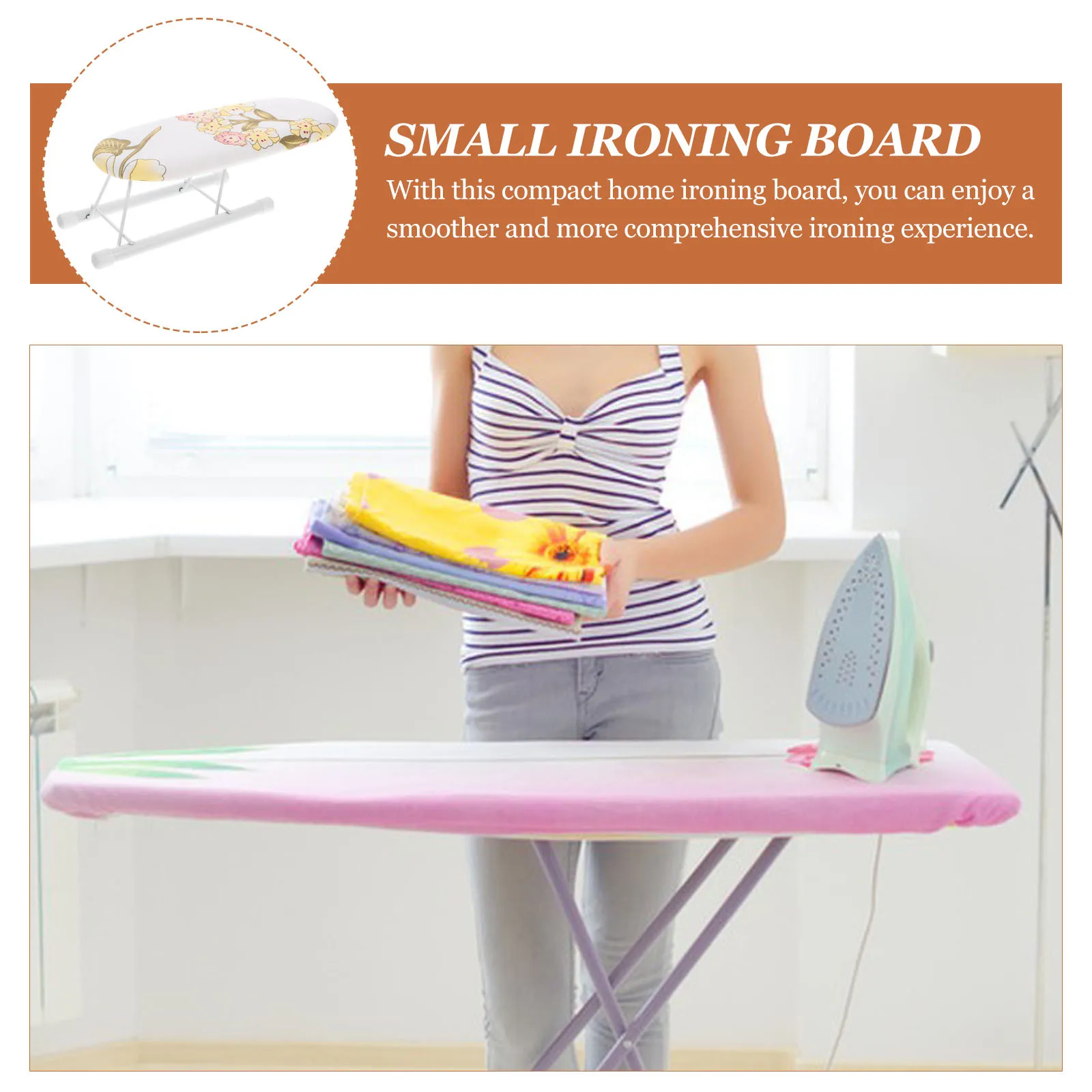 

Foldable Mini Ironing Board Heat-Resistant Reusable Compact Design Carry Non-Slip Stable Smooth Ironing Home