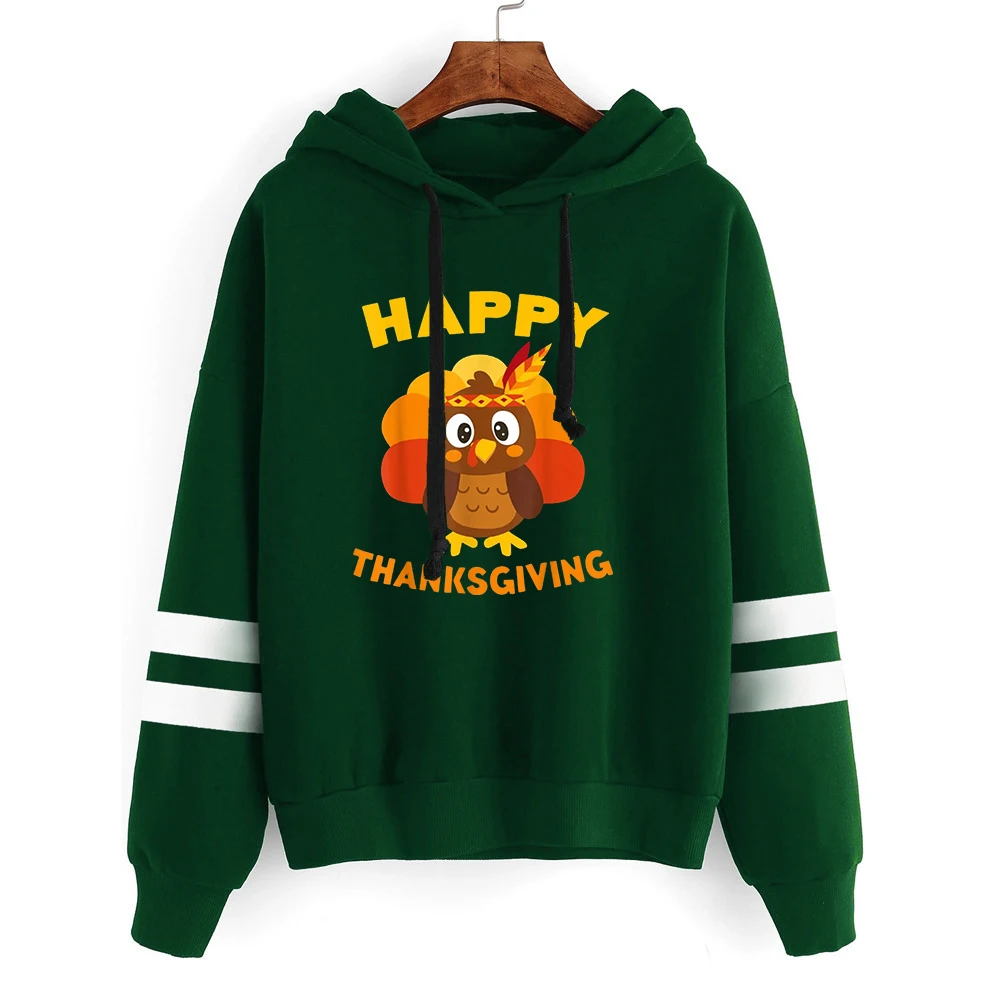 Happy Thanksgiving Hoodies Women Fall Teacher Turkey Sweatshirt Print Winter Clothes Thankful Hoodies Turkey Sweatshirt M