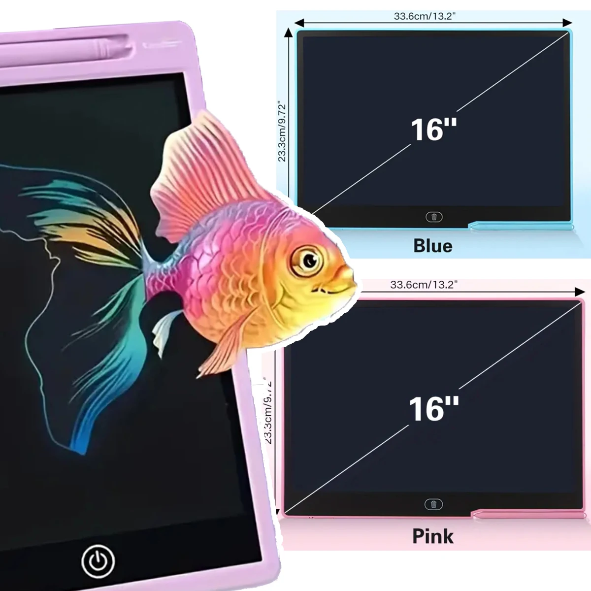 1pc 16-inch LCD Writing Tablet Color ScreenDoodle Board Writing Tablet EducationalChristmas Birthday Gift