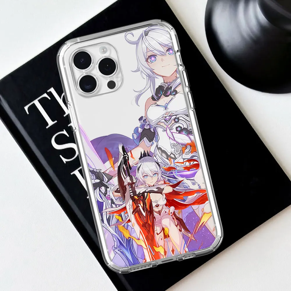 Honkai Impact 3rd Kiana Kaslana For iPhone 16 15 13 14 12 11 Pro Plus MAX XS iPhone13 14 Mini Transparent Phone Case