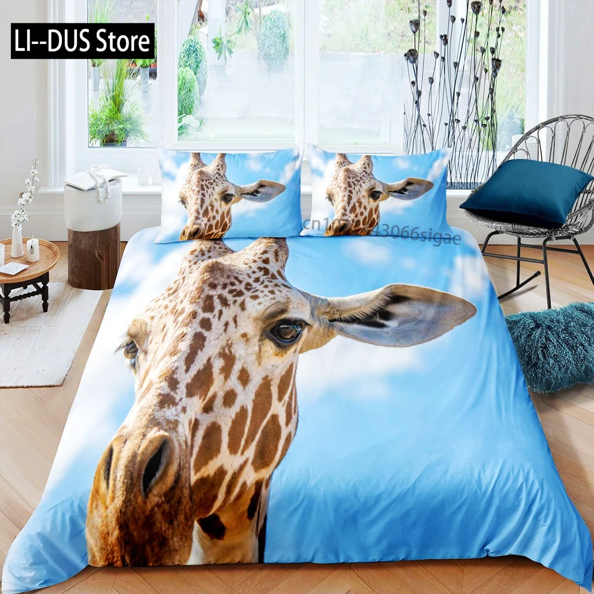 

Wild Animal Giraffe Comforter Set Twin King Size Bedding Set for Kids Adults Decor Comforter Quilt Set with 2 Pillowcase 3Pcs