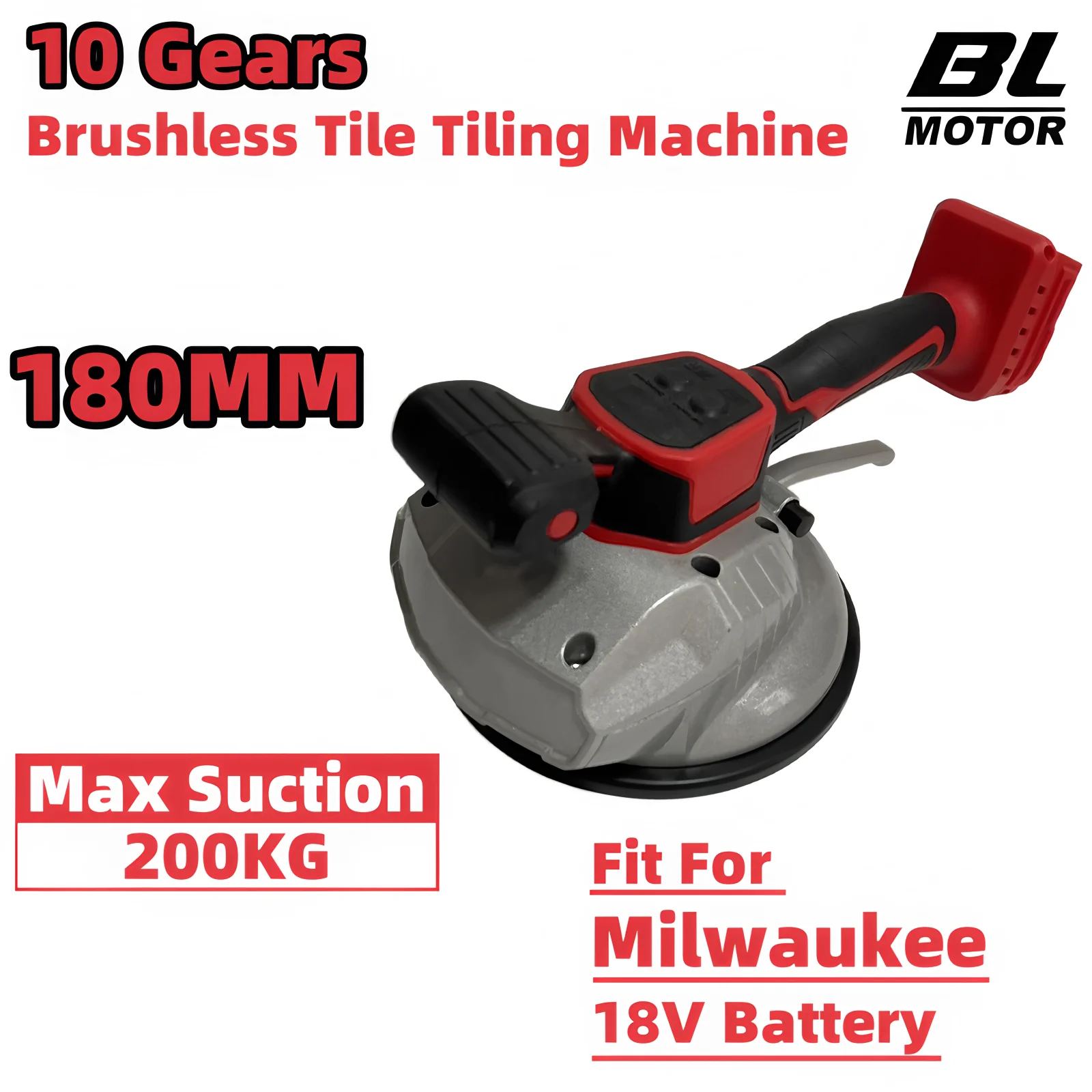 

Brushless 200KG Tile Tiling Machine 10 Gear Electric Wall Floor Tile Laying Vibrating Tool Tile Paving For Milwaukee 18v Battery