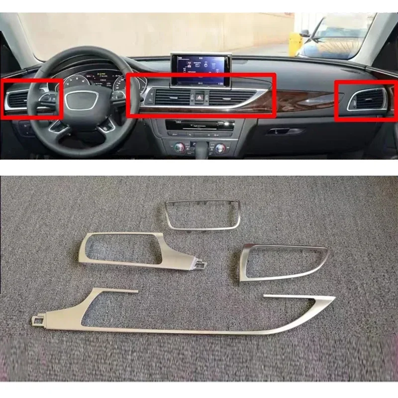 

Front or Rear Air Conditioning Outlet Center Armrest Vent Chrome Plate Frame For Audi A6 C7 2012 2013 2014 2015 2016 2017 2018