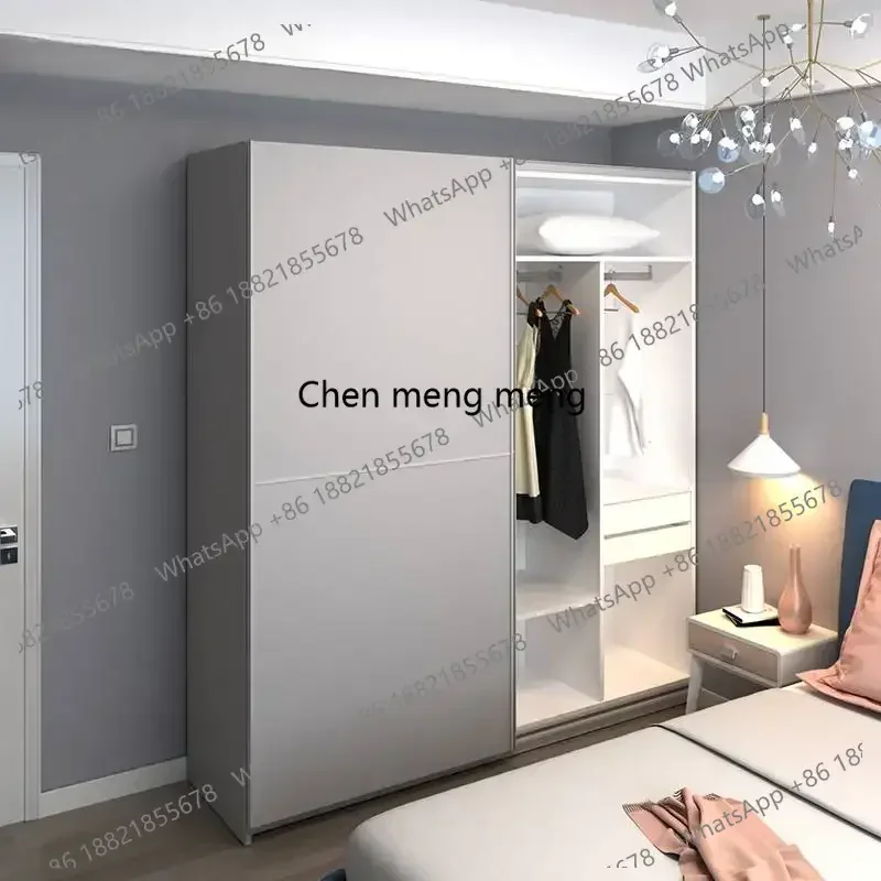 EE182 Nordic Sliding Door Wardrobes Orgnizer Luxury Wooden Clothes Wardrobe Bedroom Modern Stylish Guarda Roupa Bedroom Furnitur