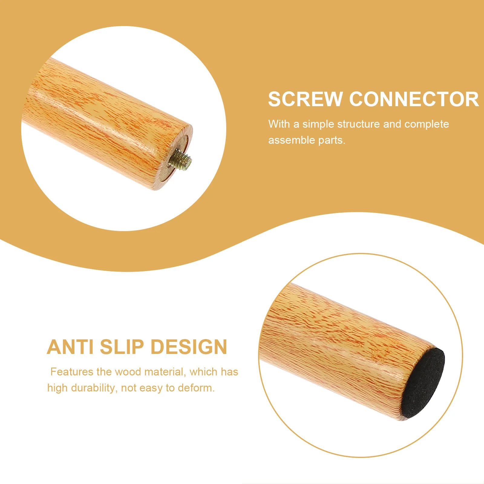 

1Set Premium Wood Furniture Legs Replacement Smooth Polished Table Leg Extender for Dining Table Chair Cabinet