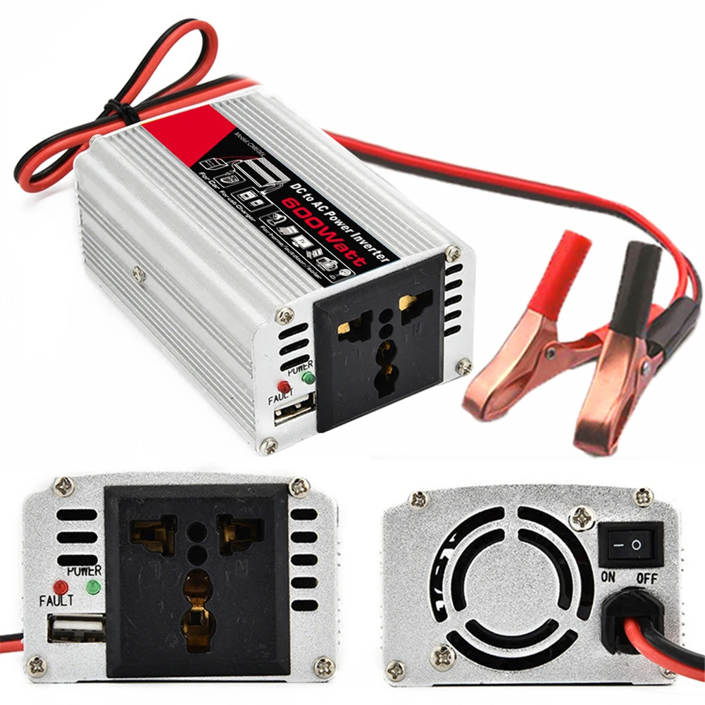 

600W Power Inverter DC 12V To AC 220V Car Inverter With 2-Universal Sockets 1PC Practical Auto-Accessories-Tools