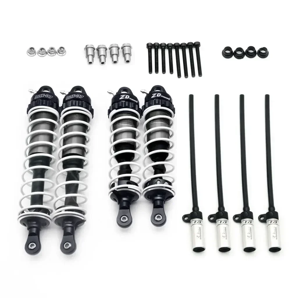 4PCS ZD Racing Shocks Absorber Damper Kit for 1/7 Losi Mojave DBX-07 Desert Buggy Metal Front and Rear RC Car Parts