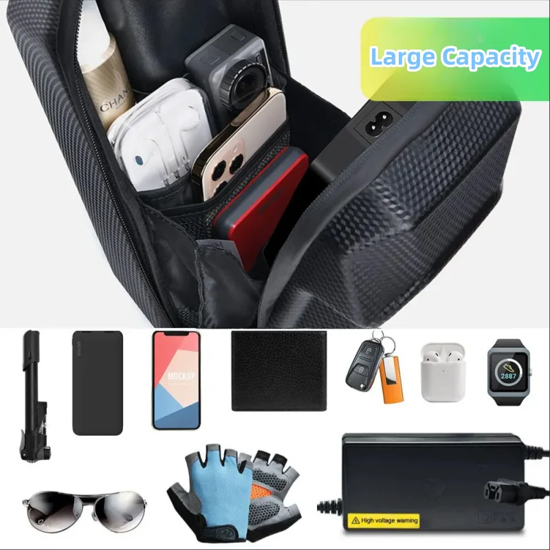 Bicycle Front Storage Bag EVA Hard Shell Large Capacity Waterproof, Front-Mounted Hanging Case Packing Bag Parts Rainproof image 2