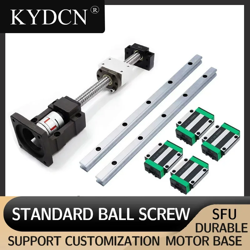 

15-80/15-86 Motor Seat Ballscrew Set SFU2004 2005 SFS2010 SFE2020+2 HGR20 Linear Guide+4 HGH20CA Block,Customizable Set 600mm