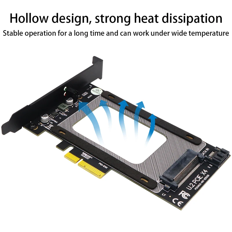 U2 to PCI E Adapter Card Riser PCI Express 3.0 4X U.2 SFF-8639 Adapter PCIe U.2 SSD to PCI-E Card Support Intel 2.5