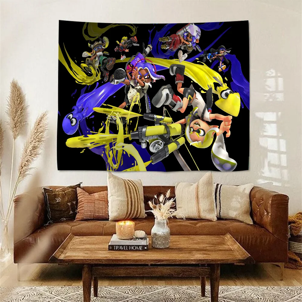 S-Splatoon Tapestry Art Printing Art Science Fiction Room Home Decor Wall Art Decor