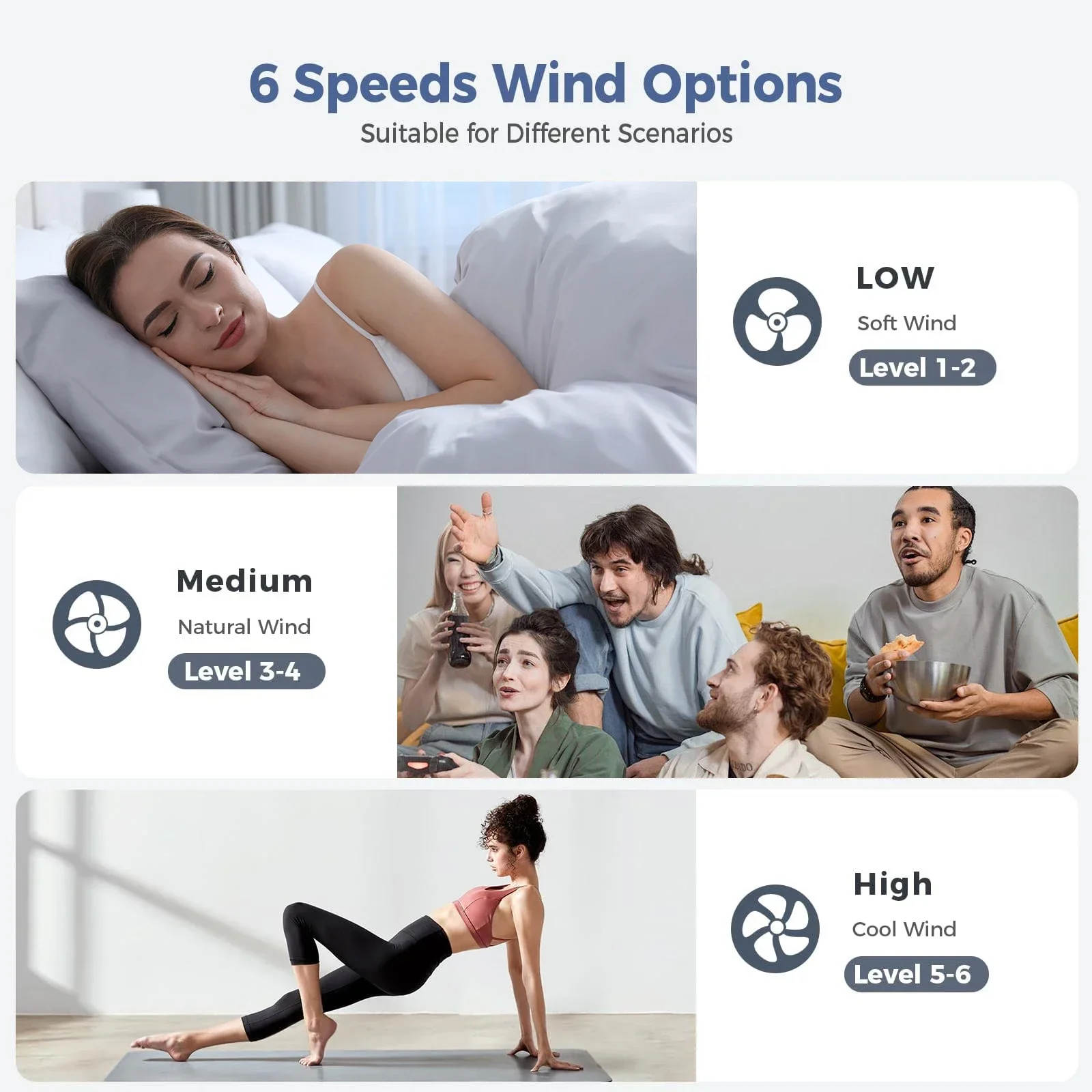 Modern Thin Ceiling Fan Light, White Silent Ceiling Fan, Remote Control, Unlimited Dimming, 6 Wind Power, Bedroom Living Room