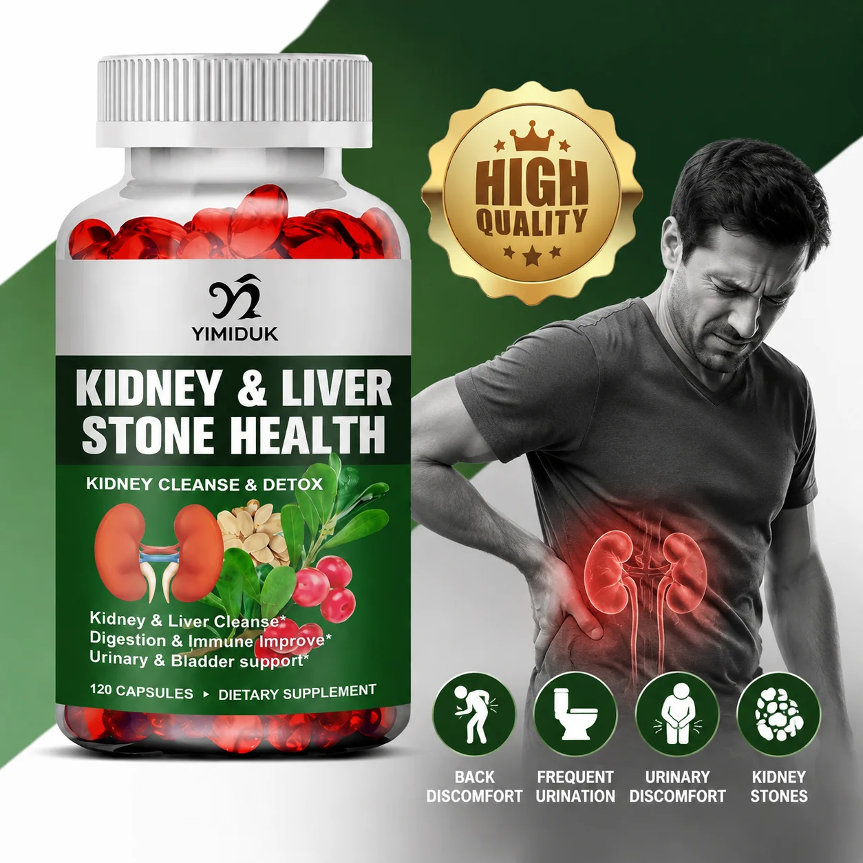 Kidney Cleanse Detox & Repair Supplement, Liver Cleanse, Detox, Support Health Kidney & Urinary Tract, Boost Immune Health