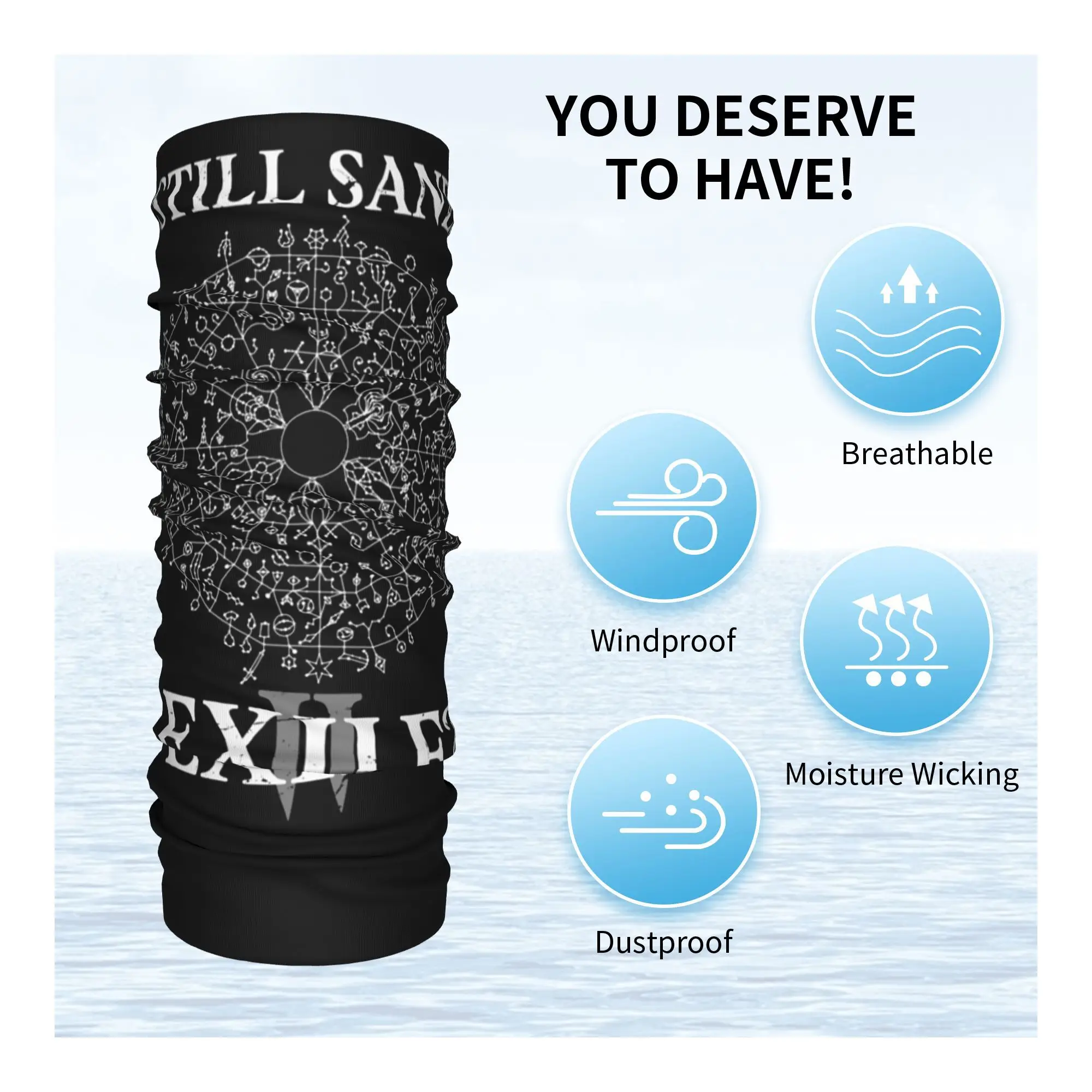 مسار المنفى 2 لا يزال جراحة المنفى باندانا غطاء الرقبة المطبوعة التفاف وشاح قناع الوجه الدافئ ركوب الدراجات للجنسين الكبار الشتاء