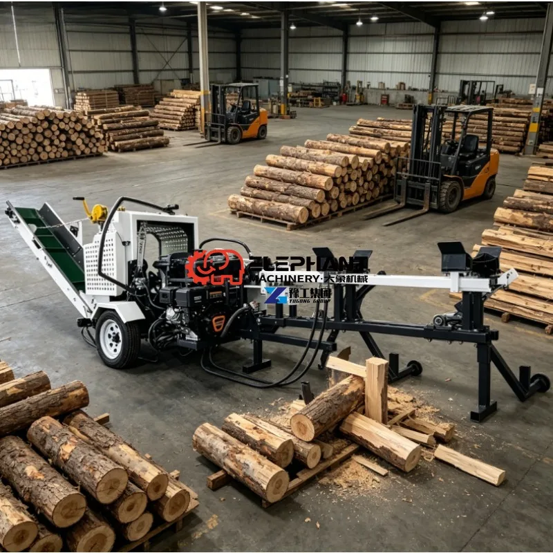 Petrol Hydraulic Firewood Processor Log Cutter and Splitter Firewood Processor Machine Log Processor