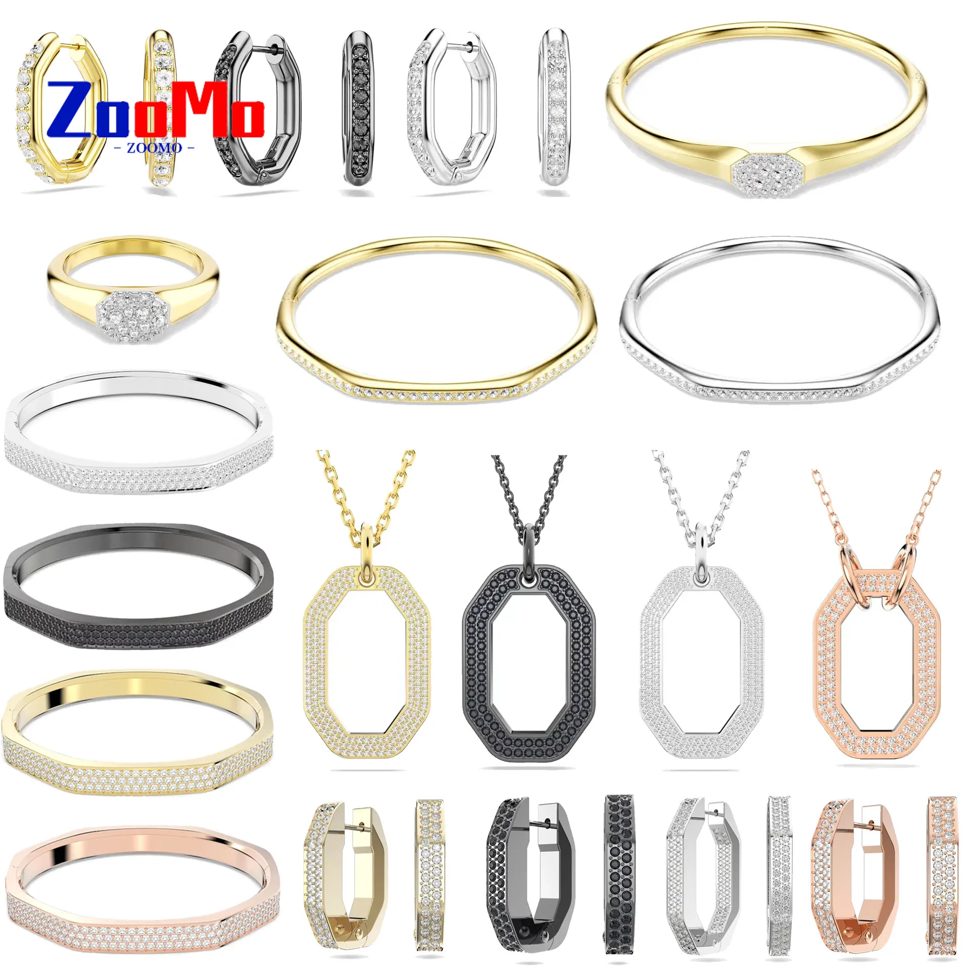 

Original Geometric Earrings for Women Jewelry Crystal Fine Jewelry Set Charm Necklace Bracelet Earrings Romantic Jewelry Gift