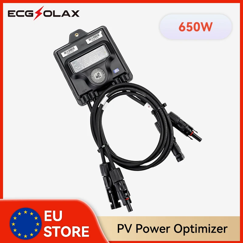 ECGSOLAX PV Power Optimizer MPPT 650 W 12 V-75 V Eingang für Solarpanel-Systemüberwachung, spannungsbegrenzender Anti-Hotspot 650 W IP68