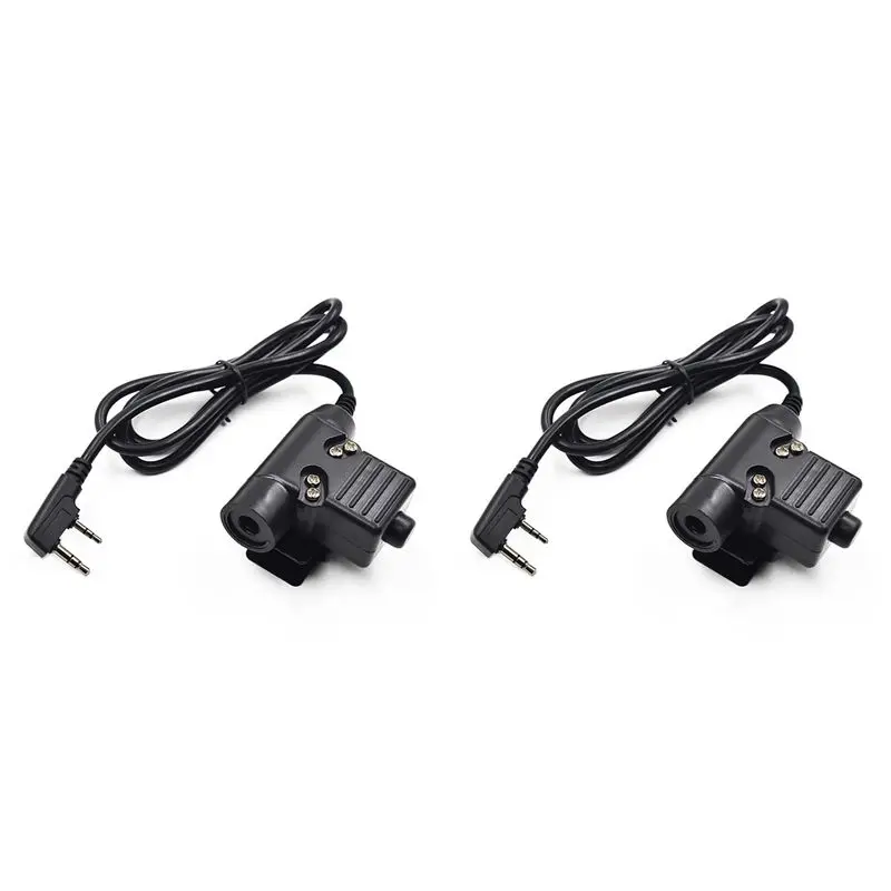 2x-u94-70mm-ptt-ケーブルプラグヘッドセットアダプター-2pin-baofeng-uv-5r-uv-s9-プラス-uv-82-ar-152-トランシーバー双方向ラジオ用
