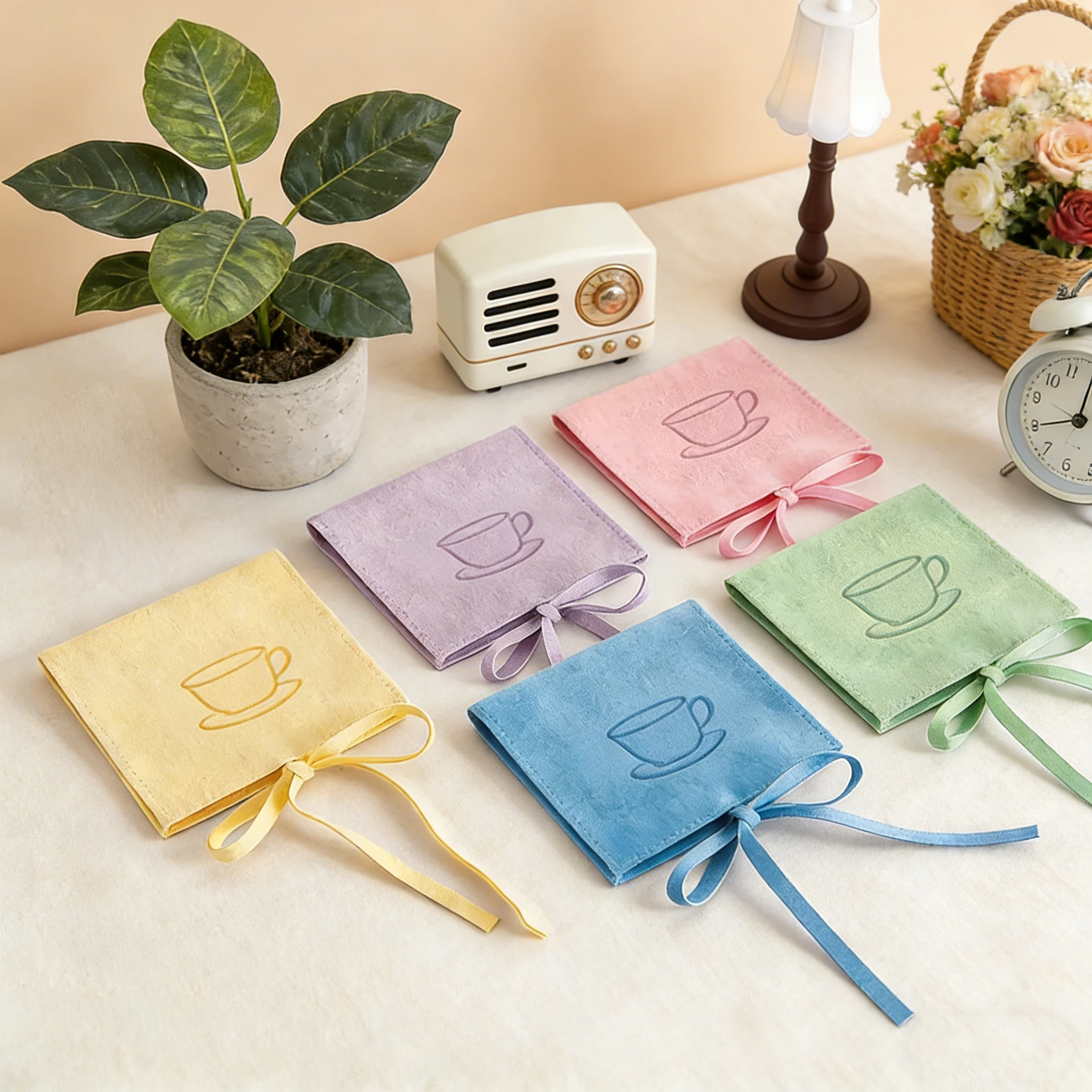 

Оптовая партия, 50 шт., подарочные мешочки из микрофибры, бархатные мешочки для ювелирных изделий, сережек, ожерелий, рождественские и свадебные сувениры для гостей, мешочки для конфет