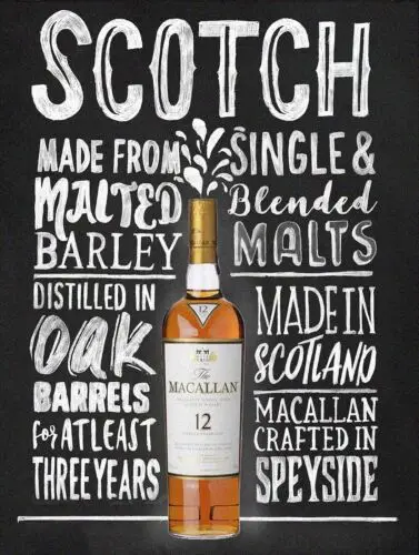Scotch, retro vintage style metal sign/plaque man cave shed bar/pub