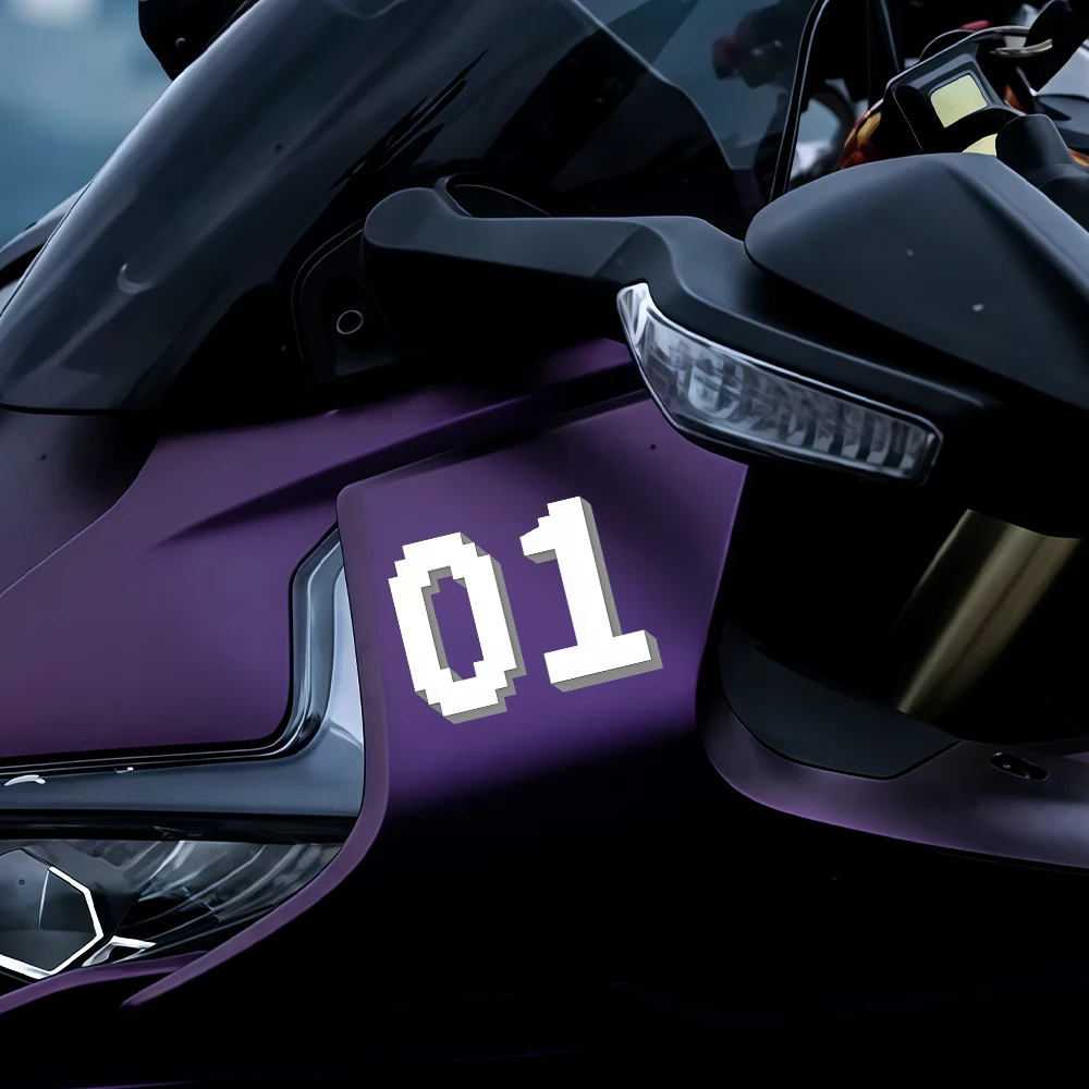 

1 шт. белая пиксельная водонепроницаемая прочная виниловая наклейка для мотоцикла, велосипеда, скутера, крыла, обтекателя