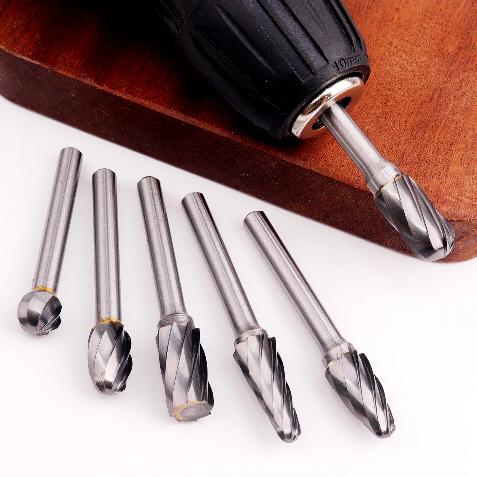 

1pc 6*10mm ACDEFL Tungsten Carbide 8 Flutes Rotary Burrs Point File Cutter CNC Engraving Drill Bit