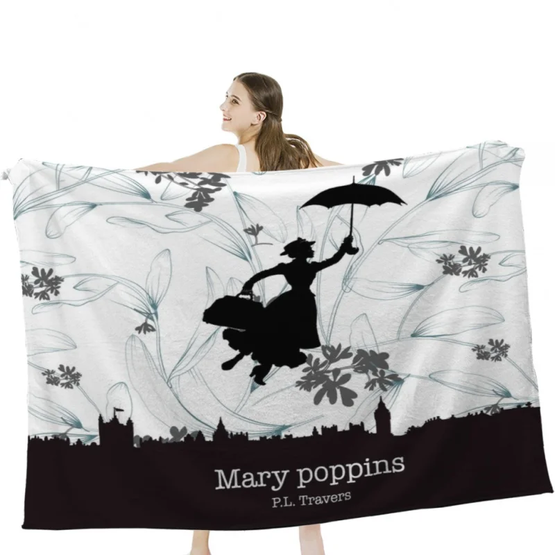 Mary Poppins Throw Blankets Soft Velvet Blanket Camping Bedding Blanket Cold Cinema or Travel