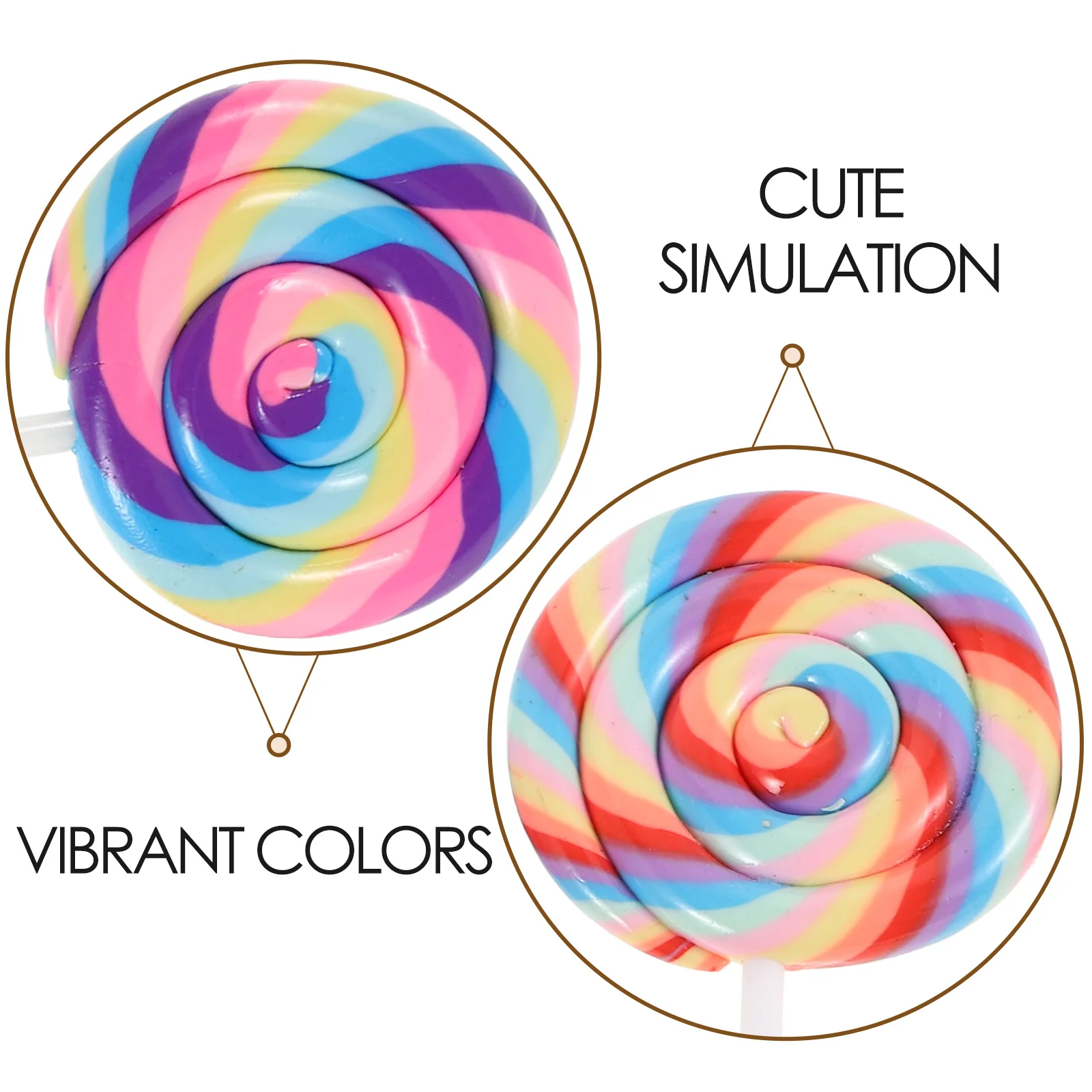 

4pcs 4 Pieces Candy Decorations Fake Lollipop Food Christmas Prop Sticks Lollipops Ornament