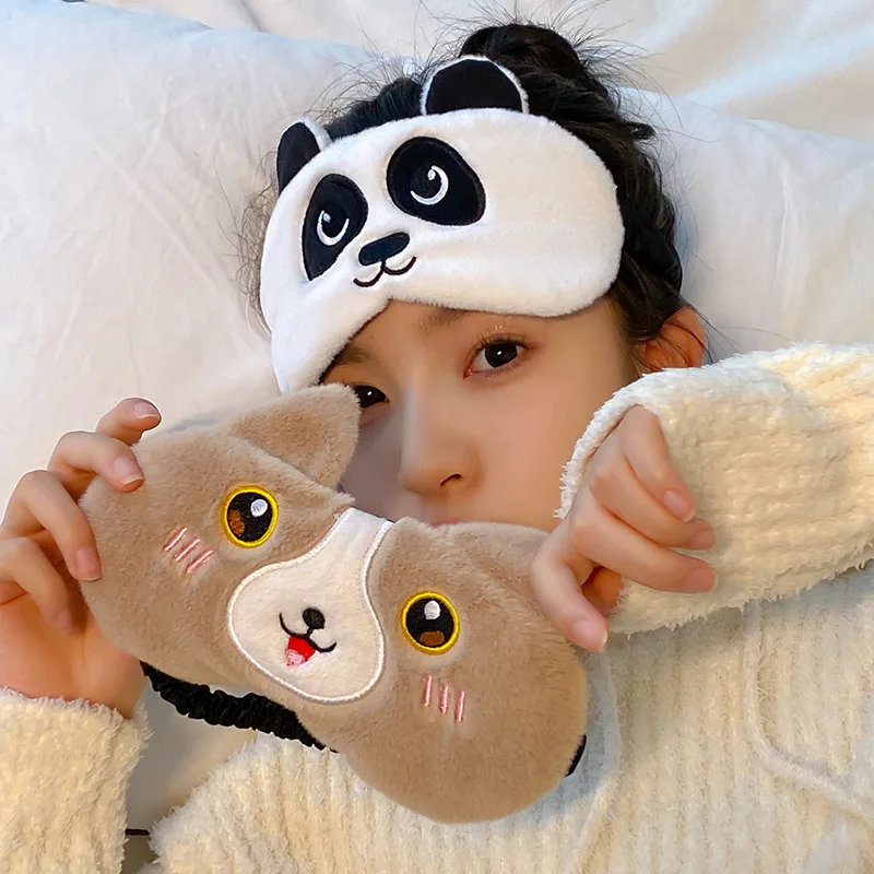 2025 Newest Plush Sleep Mask Cute Blindfold Eye Band Aid Cover Night Dream Mask Cotton Bandage Women Men For Sleeing Relax