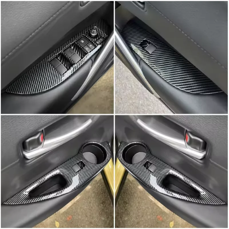 LHD RHD For Toyota Corolla Cross 2022-2024 Door Window Glass Lifter Switch Frame Cover Trims Car Decoration Accessories