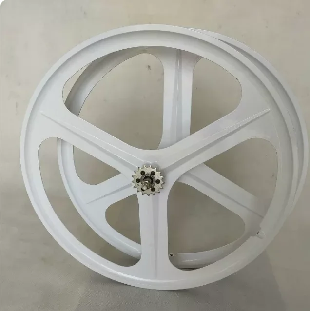 700C Fixed Gear Tri-spoke Integrated Wheel Set, Complete Front & Rear Wheels for Fixed Gear Bikes, Lightweight Cycling Parts