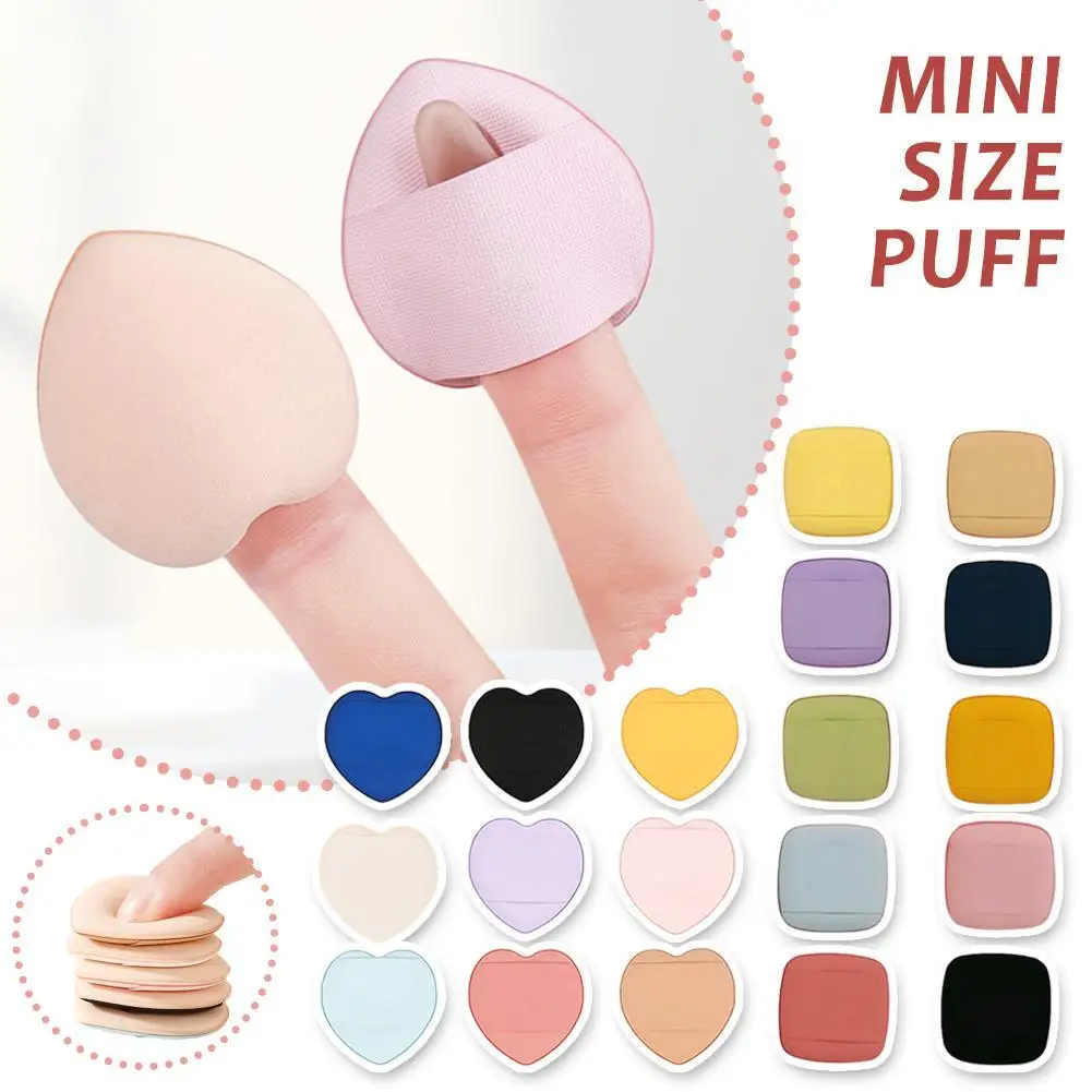 1szt Kolor Losowy Fingertip Thumb Finger Air Cushion Mini Powder Puff Face Concealer Loose Powder Set Dry and Wet Non-Latex