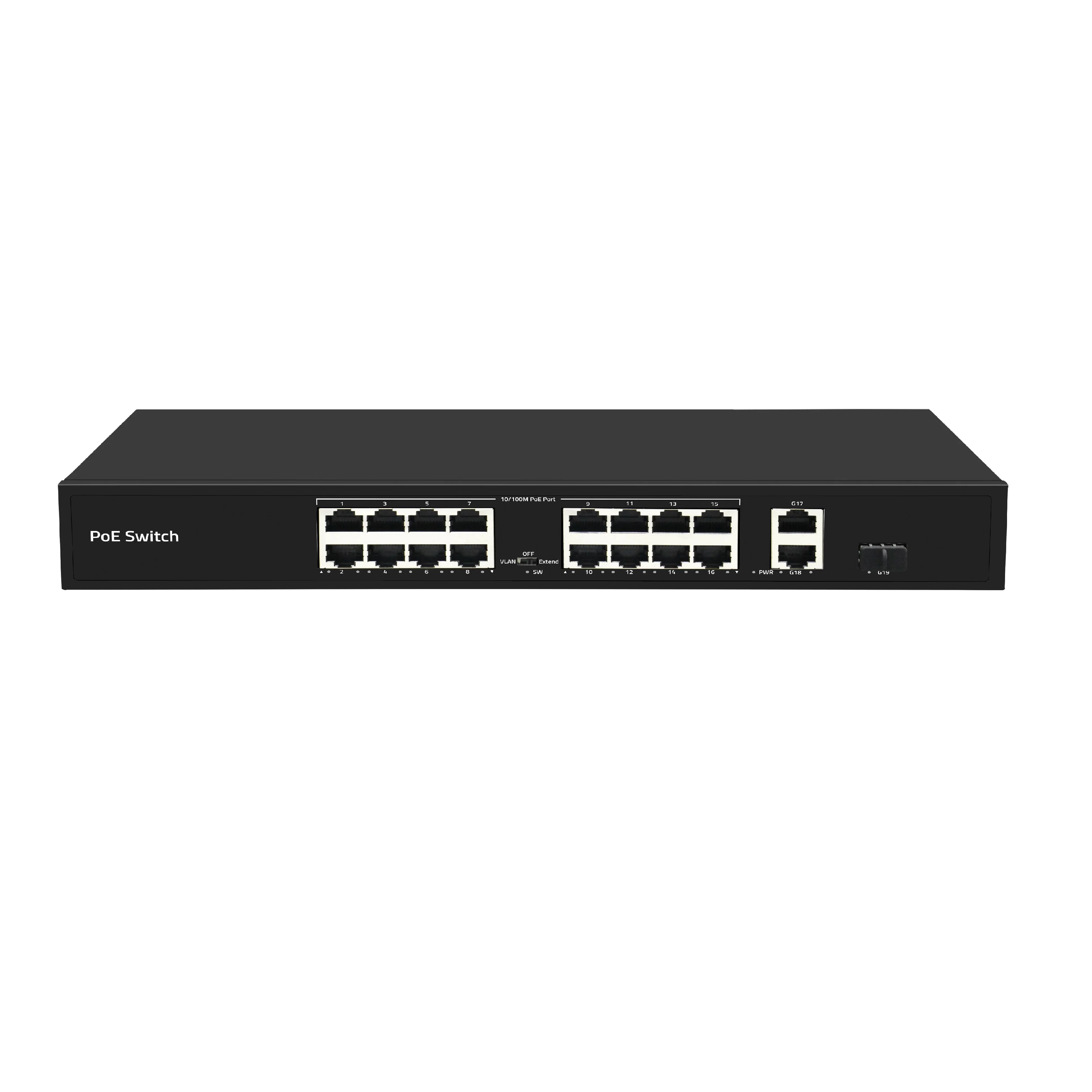 19 Port Gigabit Uplink 100M PoE Switch ,16CH POE Switch