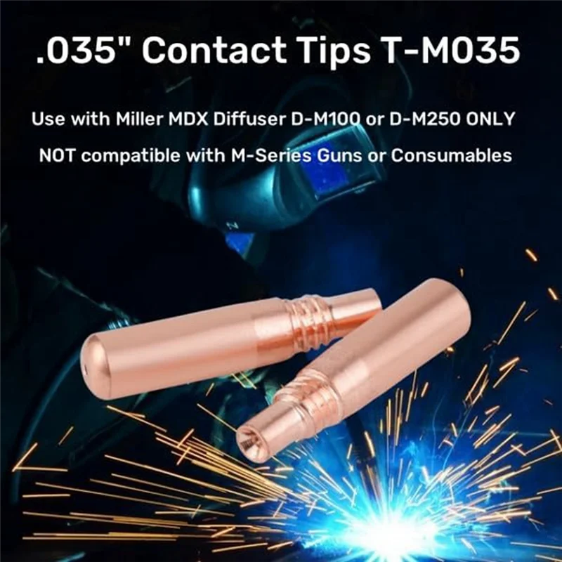 

Контактные насадки для сварки ABJO-MIG 0,9 мм для горелки MIG серии Miller MDX с диффузором Miller MDX D-M100 D-M250 T-M035