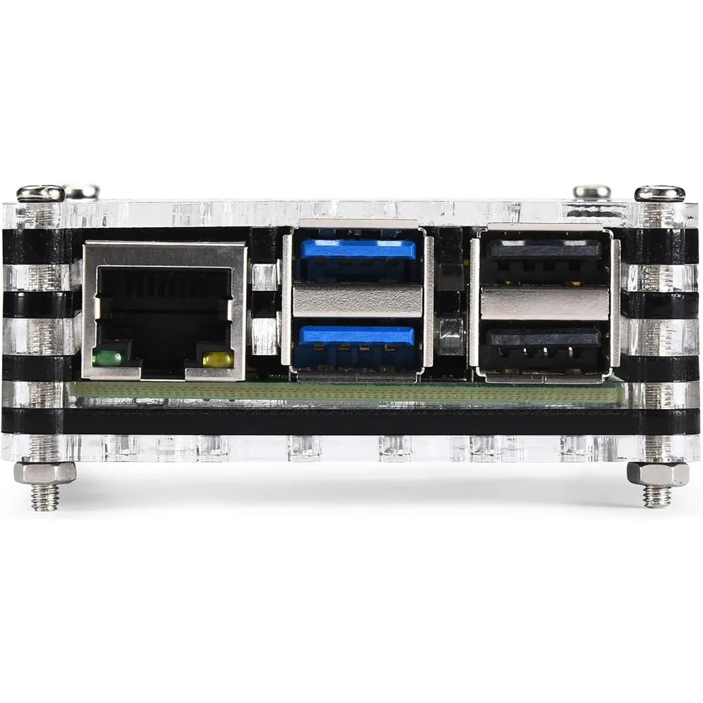 Raspberry Pi 5 Acrylic Case with Cooling Fan Kit, Pi5 Case Active Cooler Heatsink Box Shell for Raspberry Pi 5 4GB/8GB