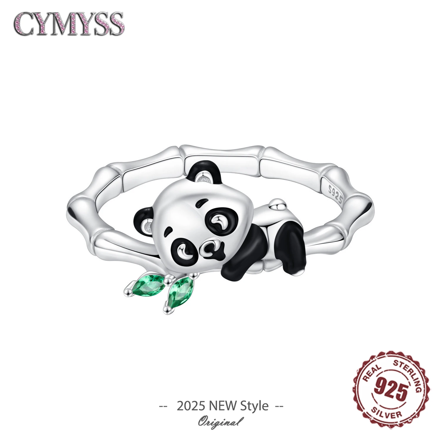 

Hot Sale 2025 Original 925 Sterling SilverPanda Animal Closed Rings For Women Fashionable Finger Ring Jewelry Party Trendy Gifts