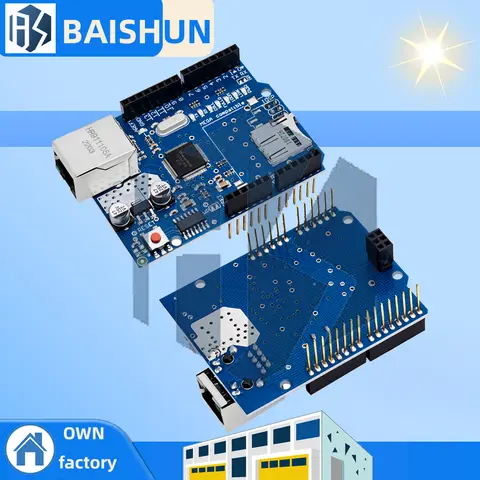 W5100 Ethernet Shield R3 Compatible with for Arduino UN-O, Mega 2560, 1280, and 328 –Development Board for Network Connectivity