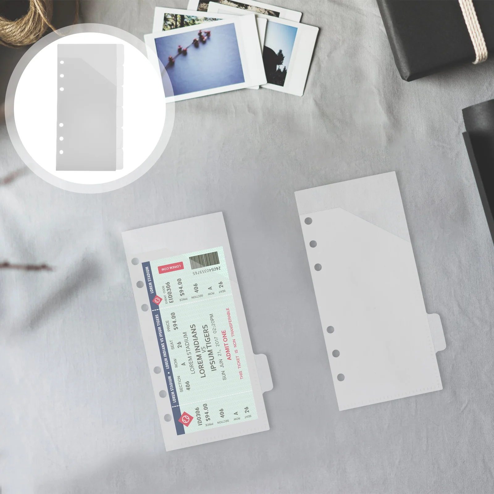 1 Set Cash Envelope Pocket 6-Hole Binder Pockets Plastic Document Organizer Wallet For Office School Storage Refill Pouch Folder