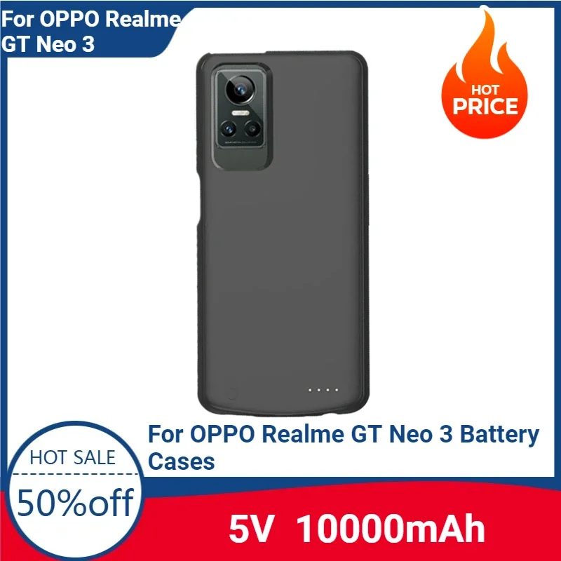 

Powerbank Cover For OPPO Realme GT Neo 3 Battery Cases 10000mAh Portable Charger External Battery Power Bank Charging Case