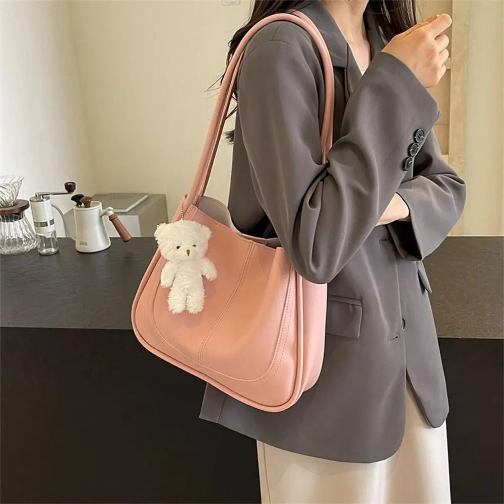 Large Capacity Women\'s Shoulder Bag New Commuting Handbags Bucket Bag Fashion Crossbody Bags Solid Color Tote Bag