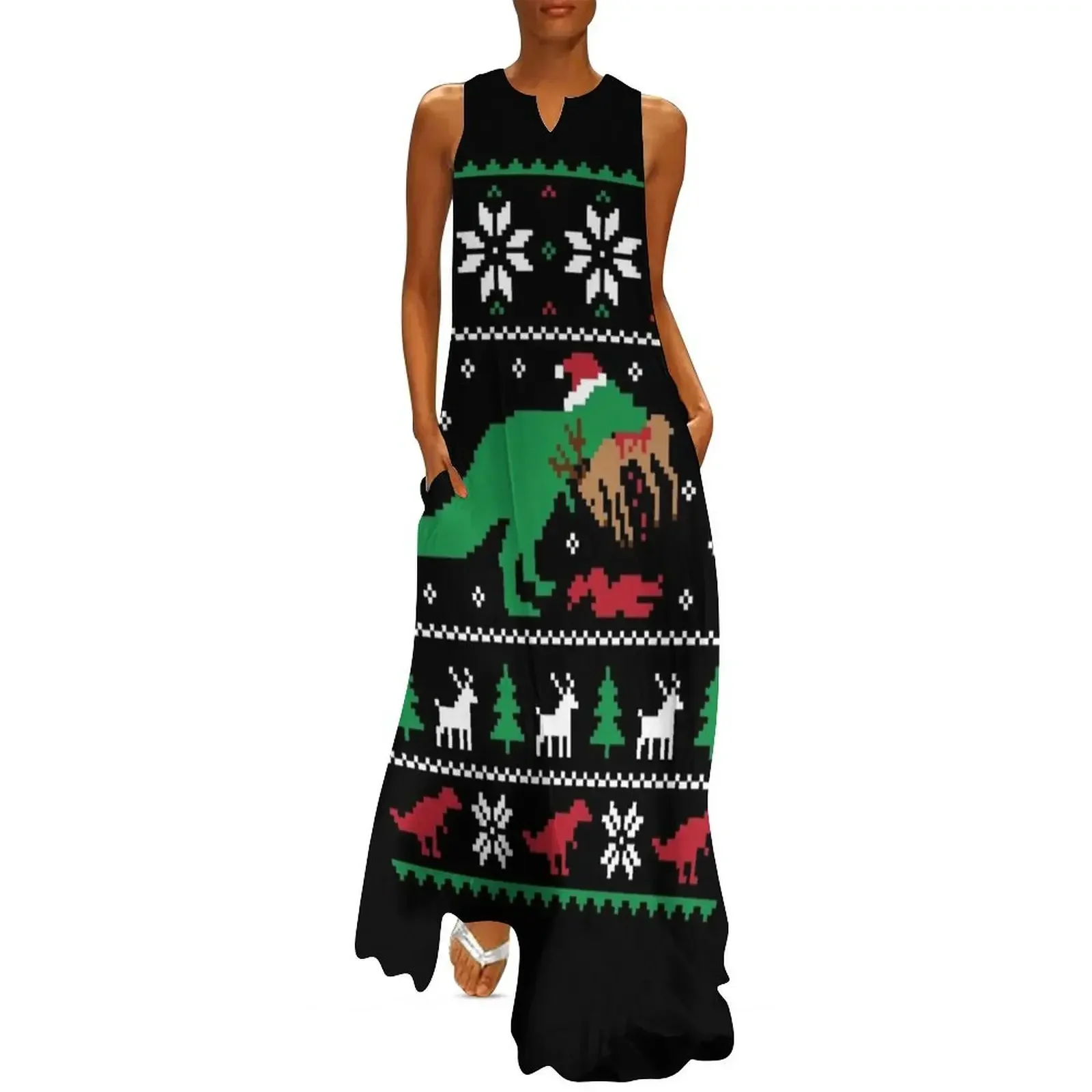 

Dinosaur Ugly Christmas Sweater - Funny Christmas Gift Long Dress dress for women summer dress for woman Evening gown