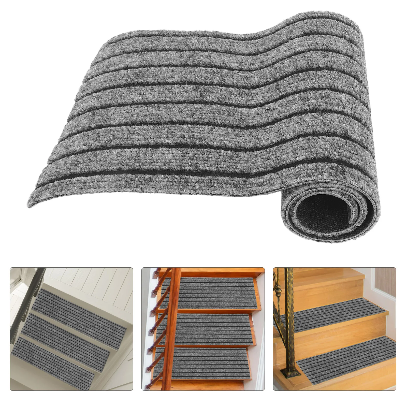 

2pcs 26X75Cm Non-Slip Stair Treads For Indoor Wooden Steps Washable Stair Step Mats Anti-Skid Floor Mat Runner Stairway Safety