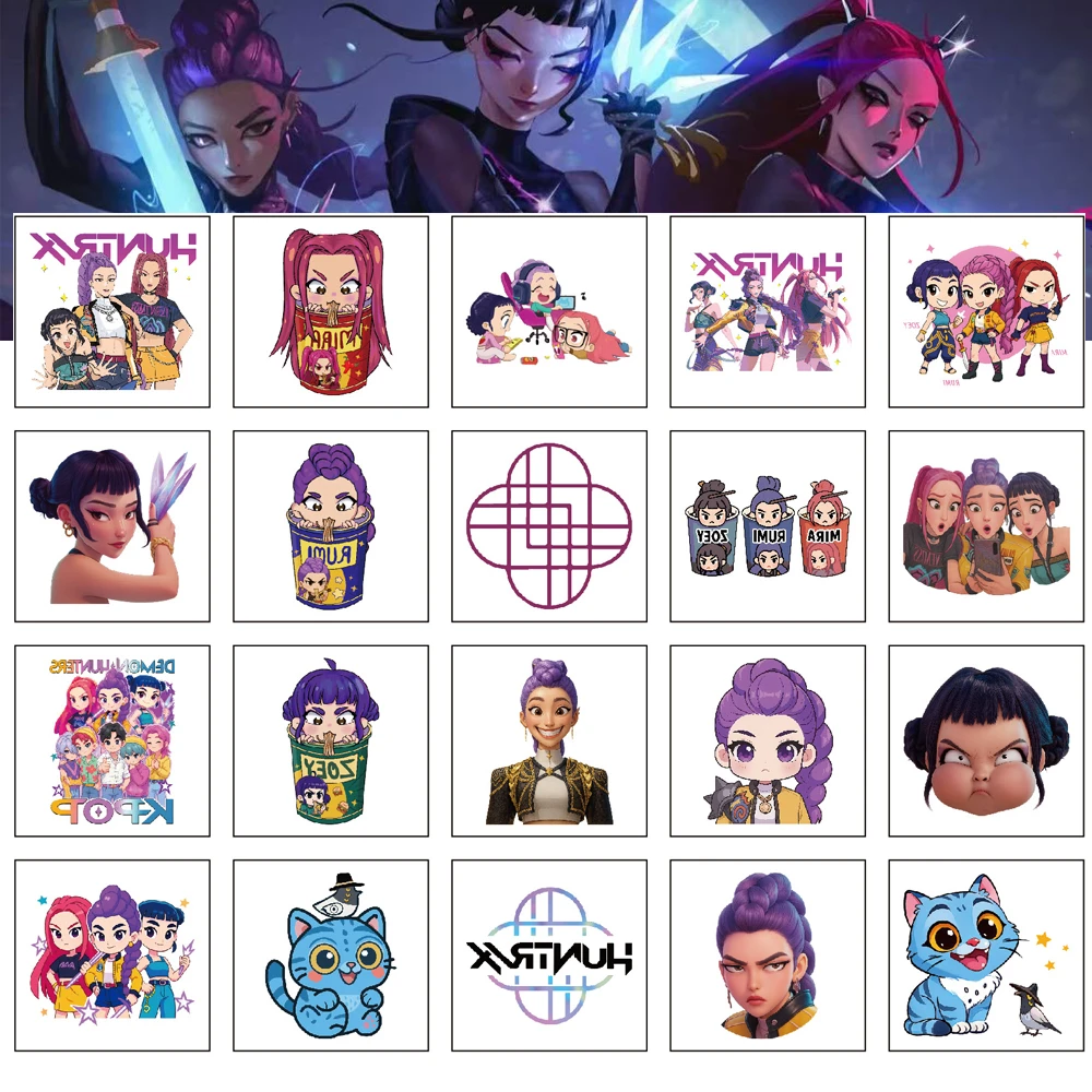 

20pcs/set New Cartoon Kpop Demon Hunters Rumi Kang Temporary Tattoo Sticker Rumi Tattoo Demonizing Sticker For Party Gifts