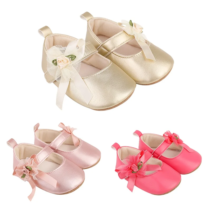 1Pair Spring Autumn Children Baby Girls Shoes Fashion Cute Retro Lace Bowknot Design Soft Bottom Non-Slip Toddler Kids Shoes