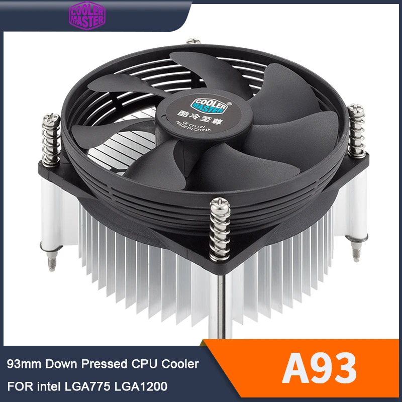 Enfriador de CPU Master A93 para Intel LGA775, radiador de CPU de 93,5mm, ventilador de refrigeración silencioso