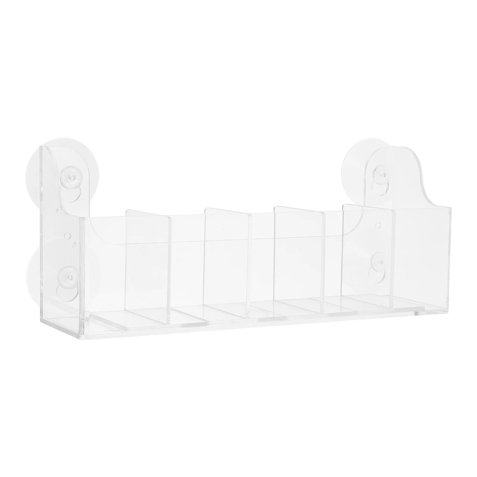 

5 Compartment Drink Suction Shelf For Refrigerator Door Acrylic Beverage Can Rack Adjustable Divider Strong Suction Power Fridge